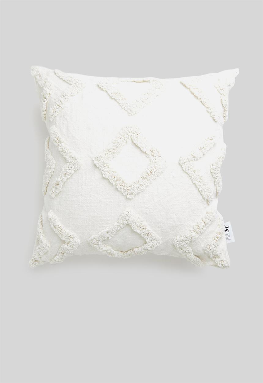 Sixth Floor - Nero tufted cushion cover - white
