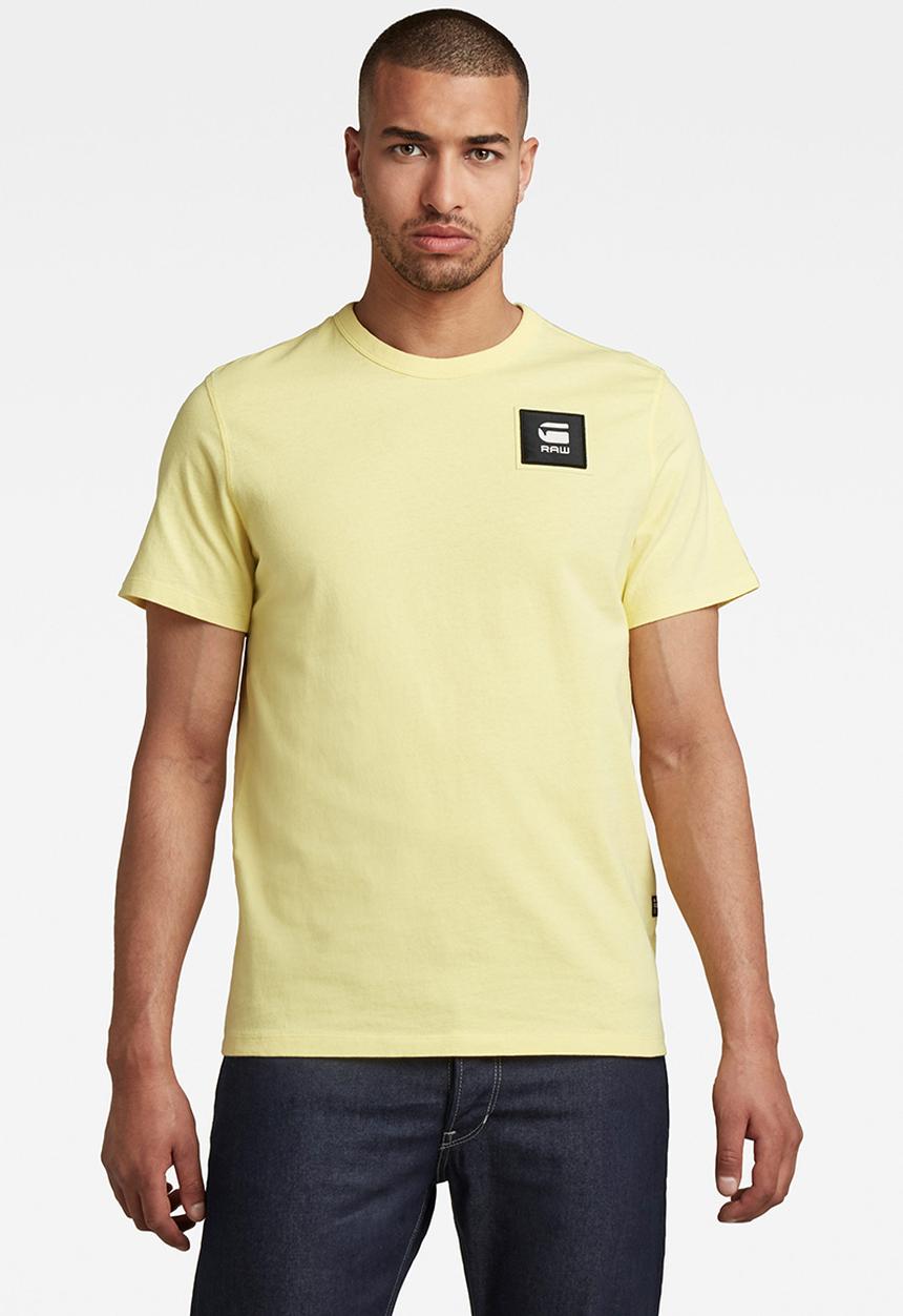 G-STAR - Badge logo+ short sleeve T-shirt - dk bleach yellow