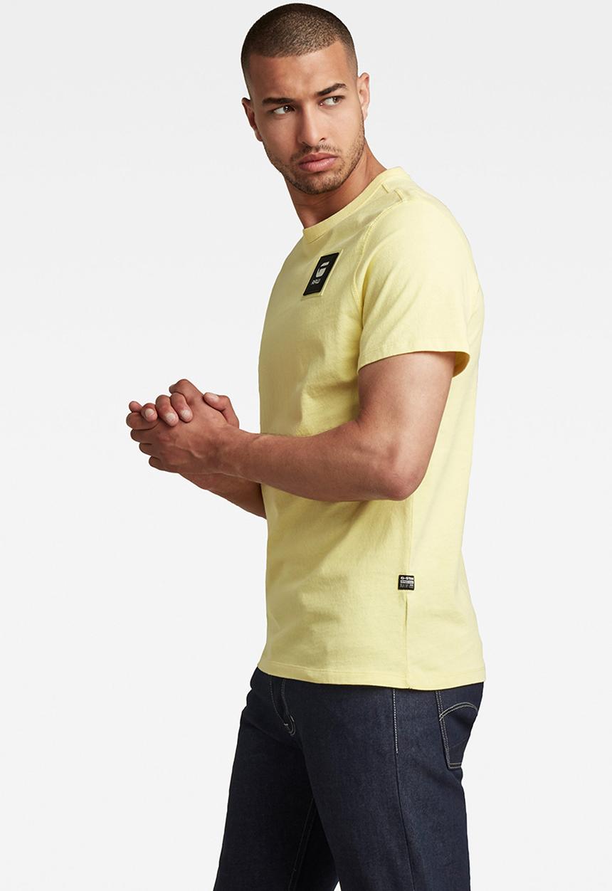 G-STAR - Badge logo+ short sleeve T-shirt - dk bleach yellow
