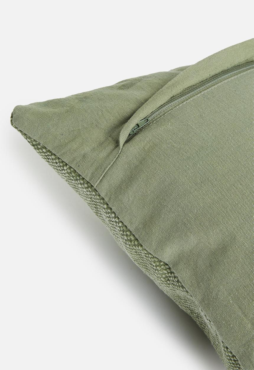 Sixth Floor - Stonewashed canvas cushion cover - moss