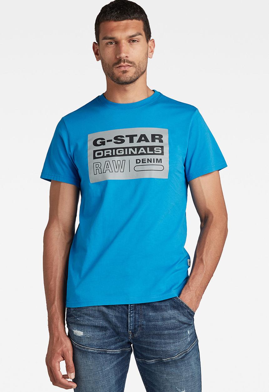 G-STAR - Originals logo T-shirt - pop blue