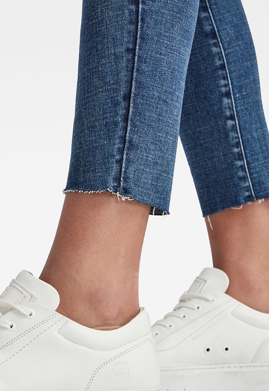 G-STAR - 3301 Mid skinny ankle - faded ripped baltic sea