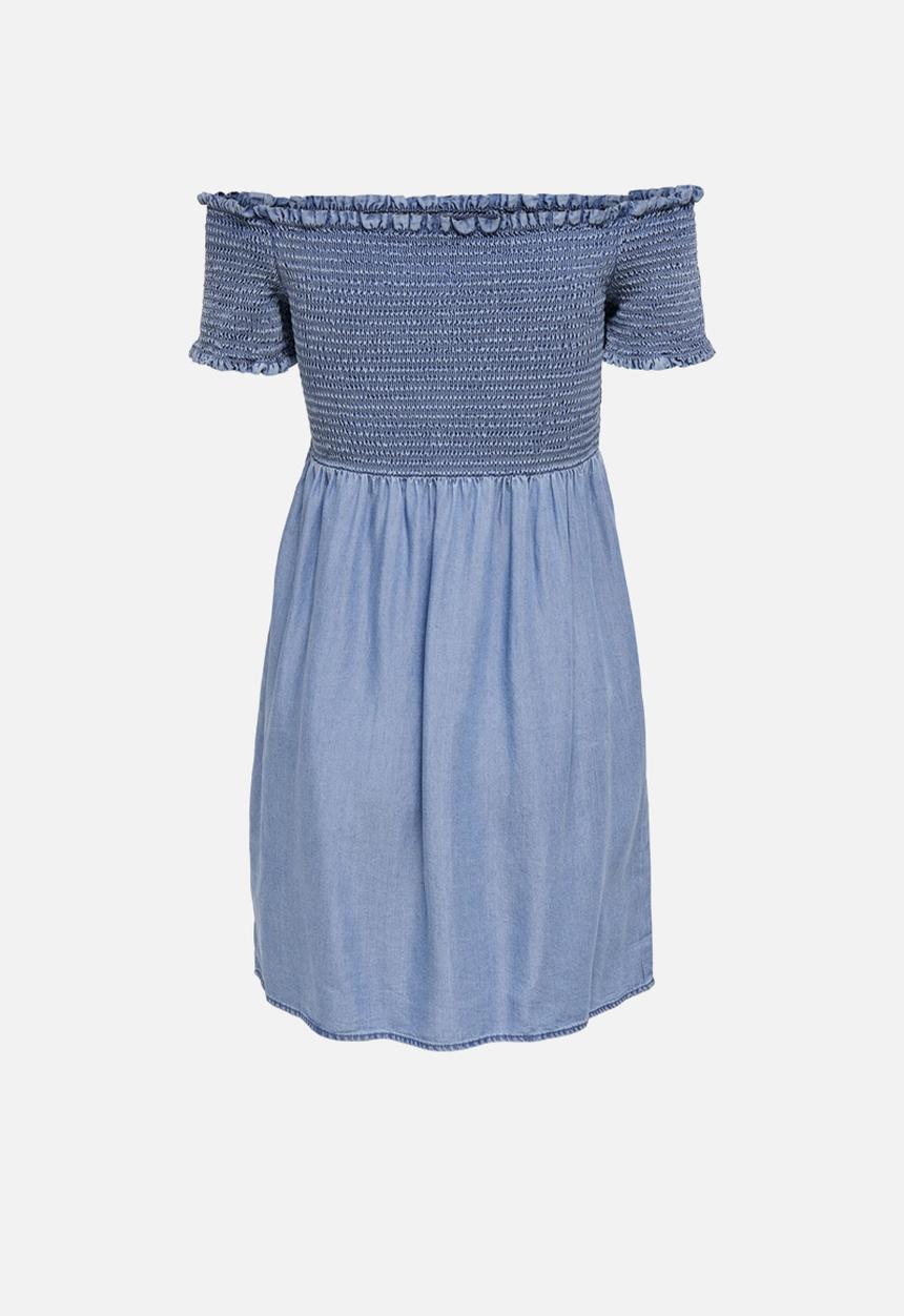 ONLY - Cora life short sleeve smock denim dress - medium blue denim