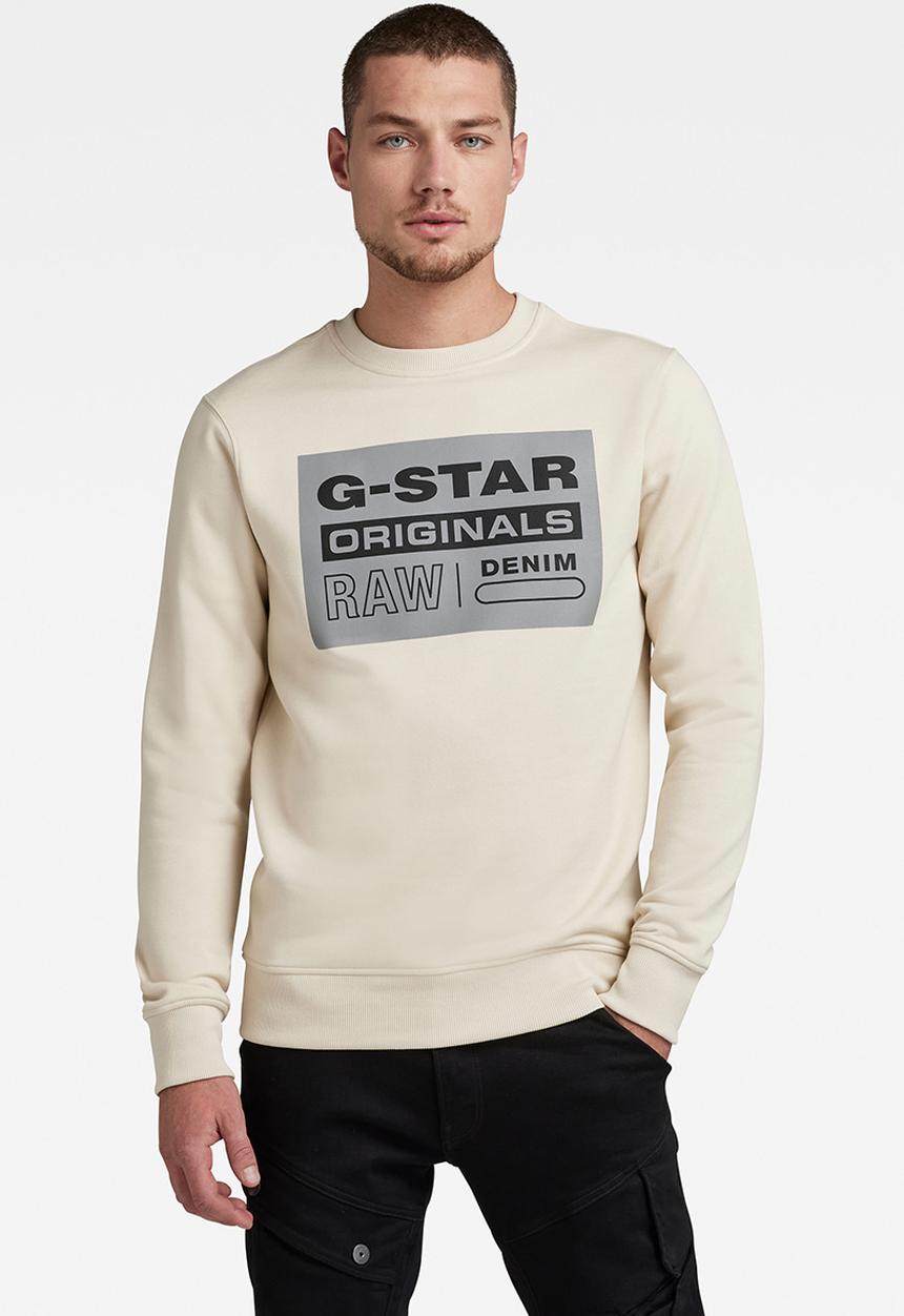 G-STAR - Original label R sweater - whitebait