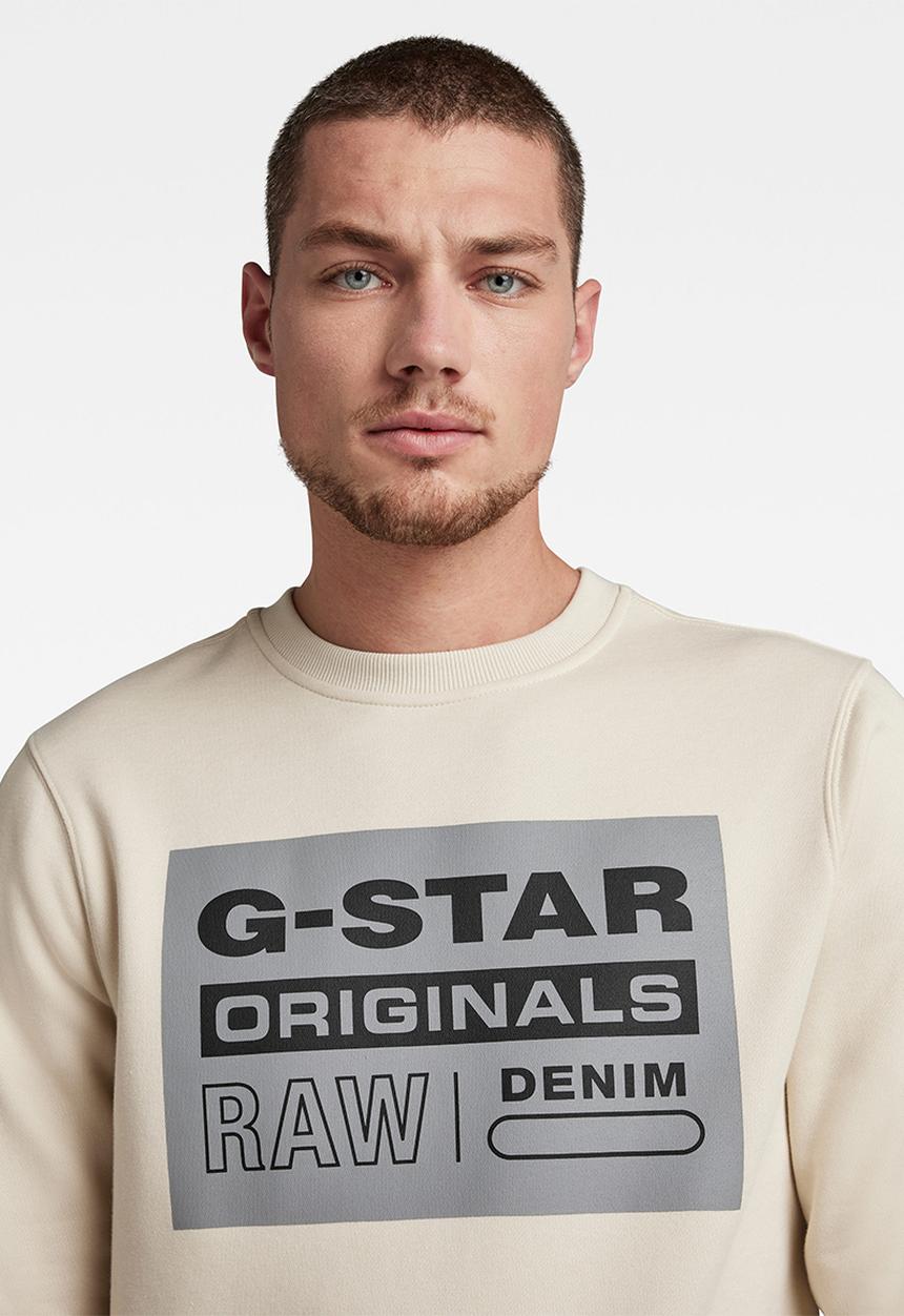 G-STAR - Original label R sweater - whitebait