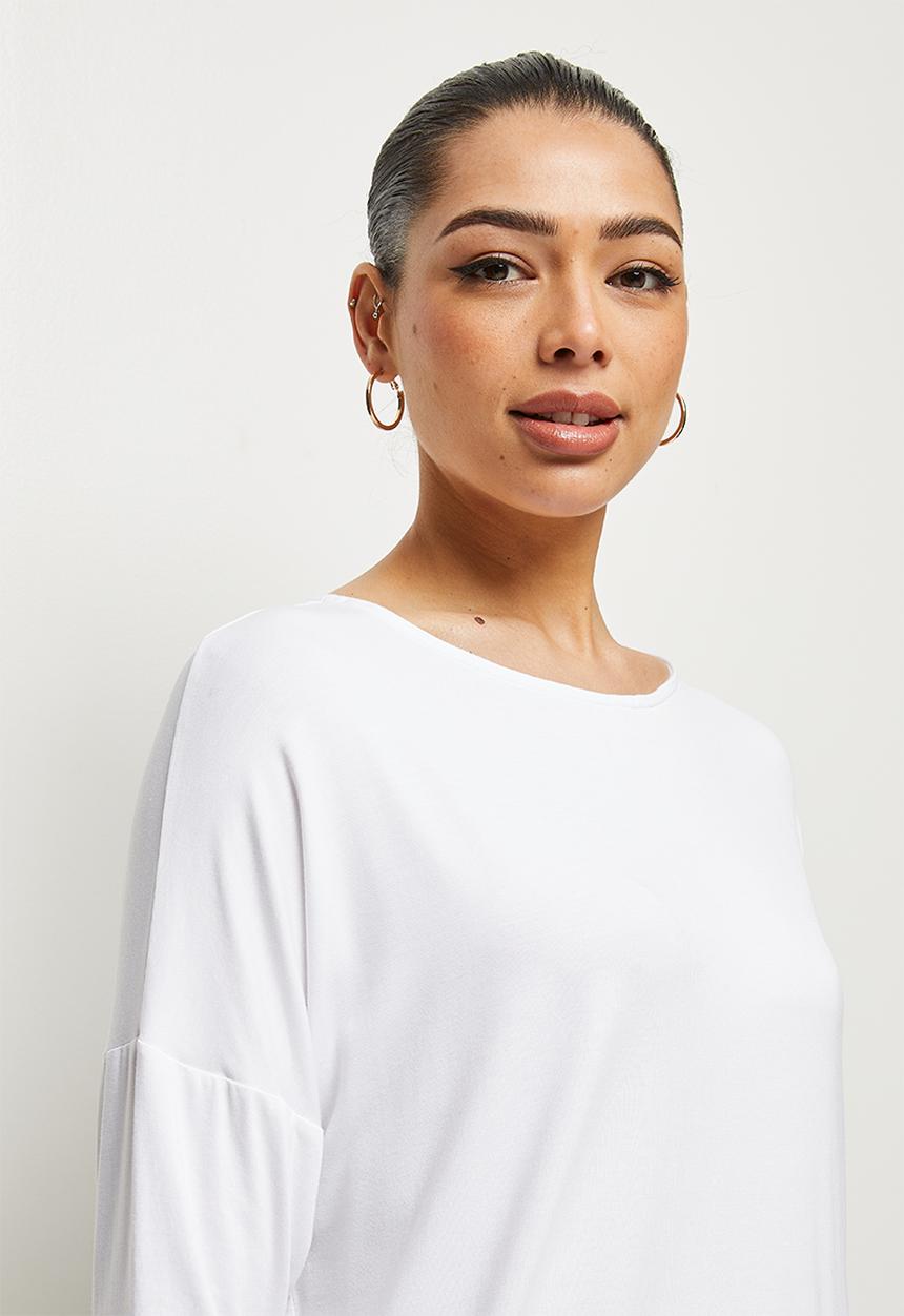 edit - Bamboo boxy tee - white