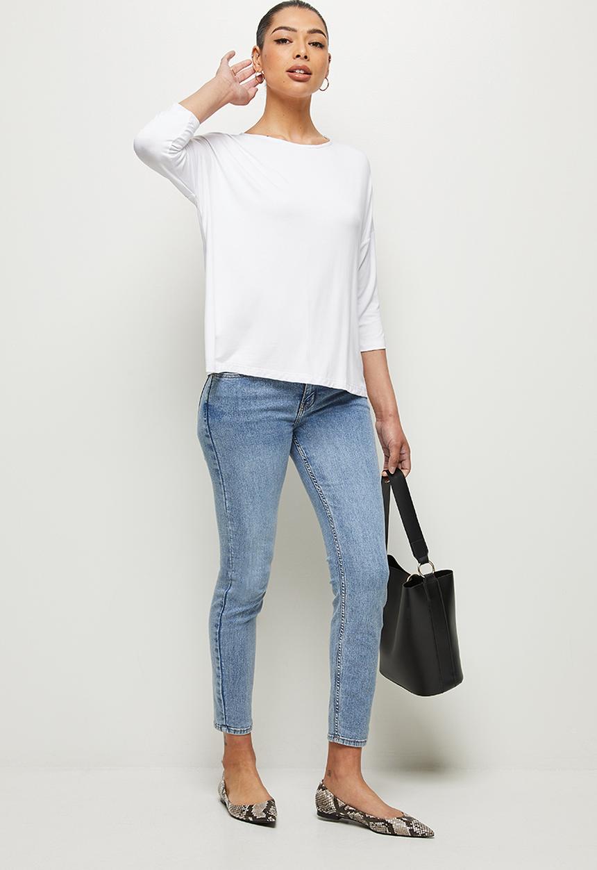 edit - Bamboo boxy tee - white