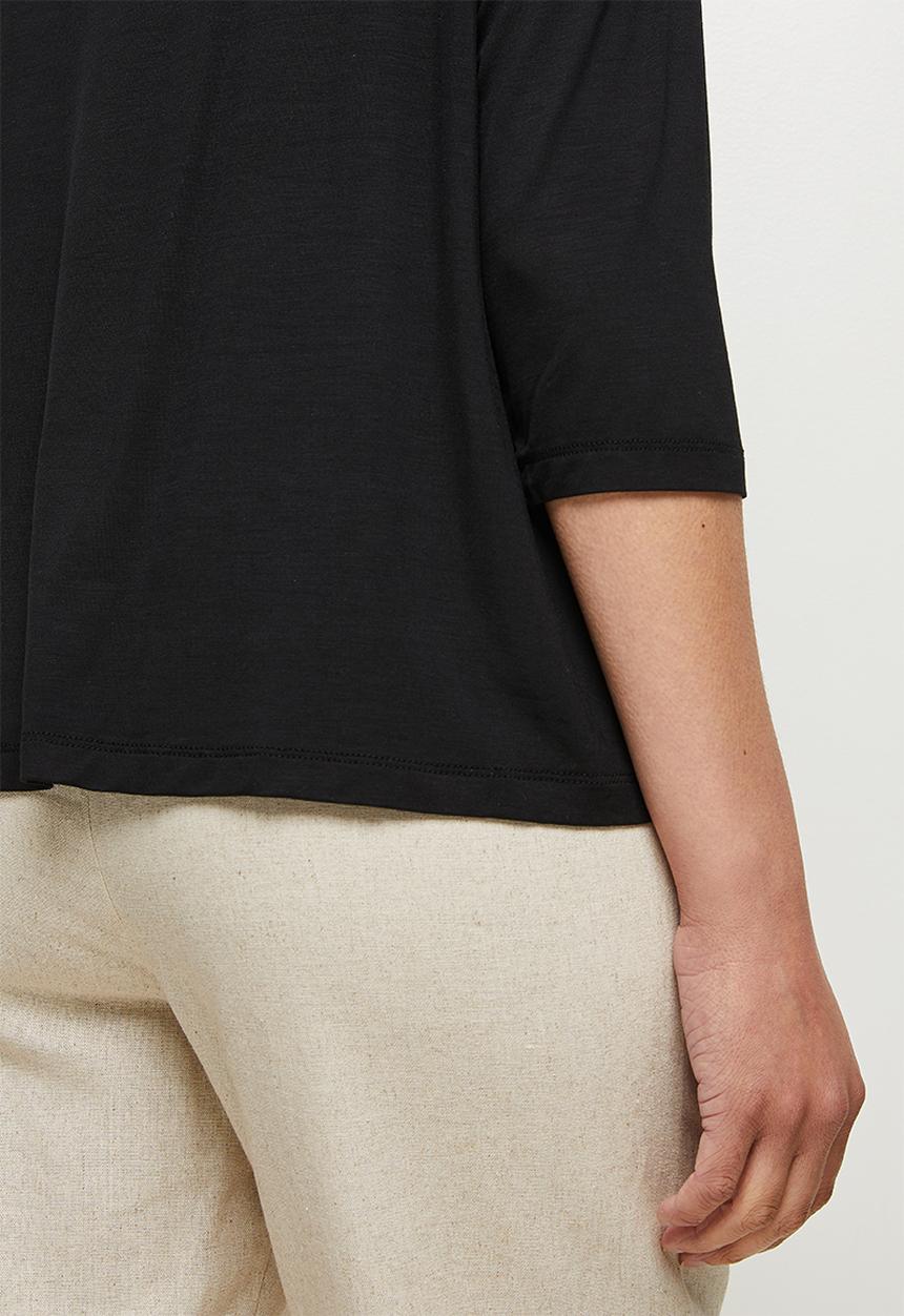 edit - Bamboo boxy tee - black