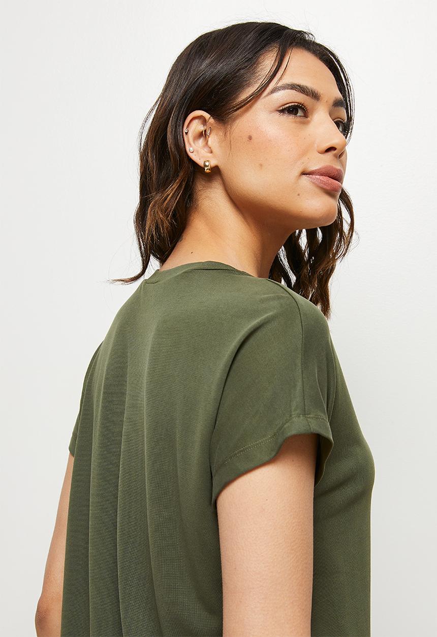 edit - Modal boxy washed tee - olive