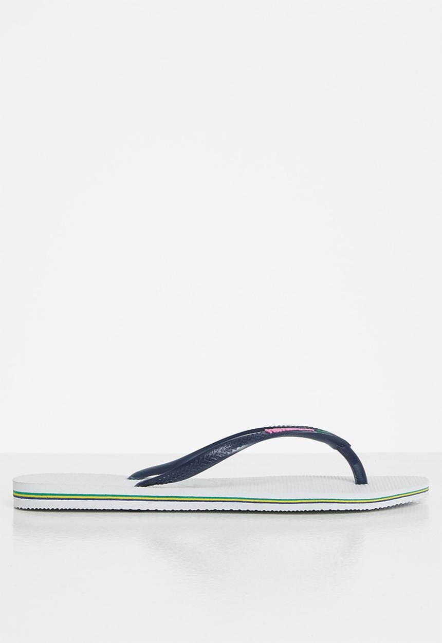 Havaianas - Slim brazil - white & navy blue