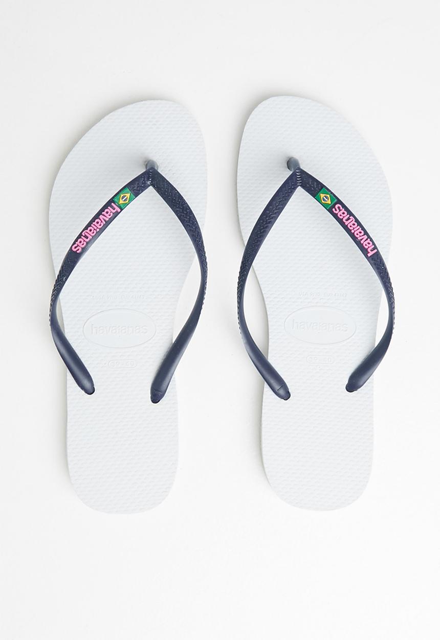 Havaianas - Slim brazil - white & navy blue