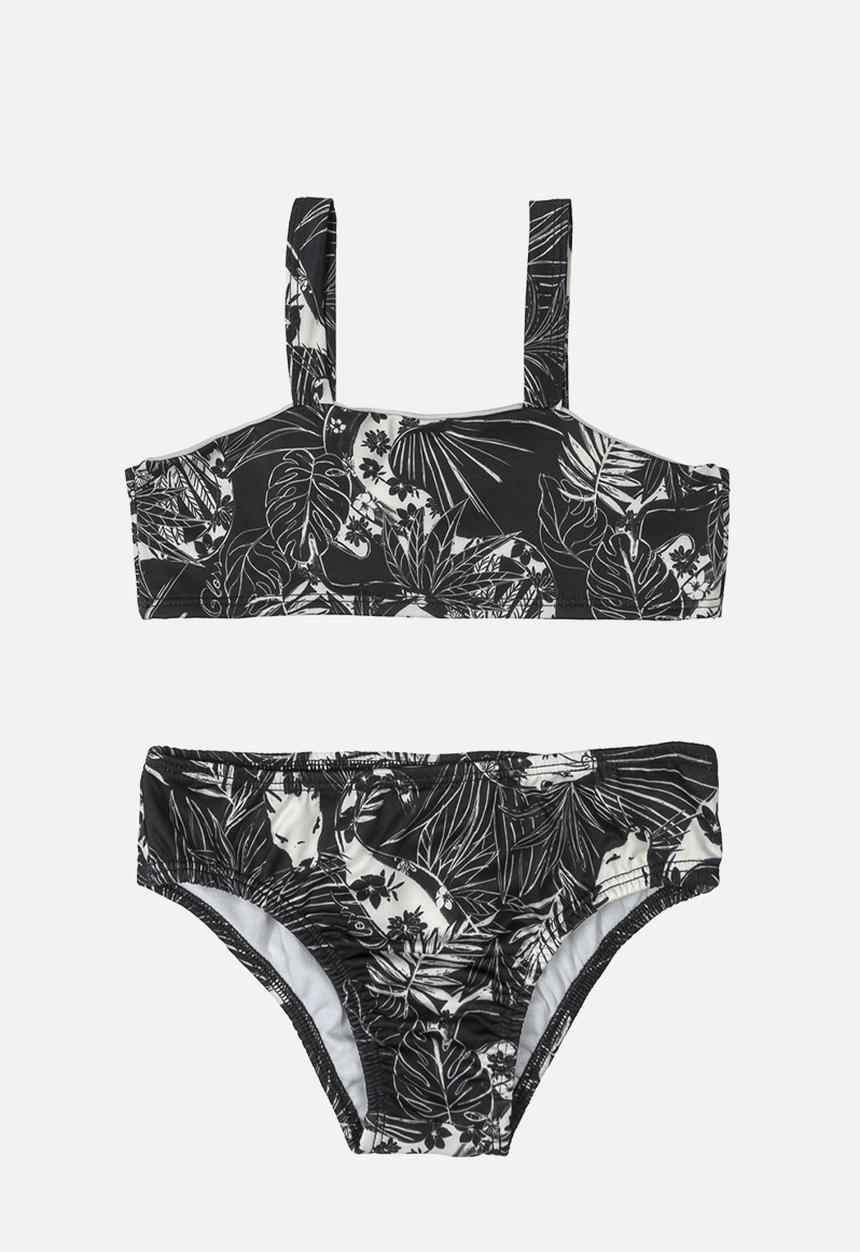 Gloss - Palm tree 2 piece bikini set - black