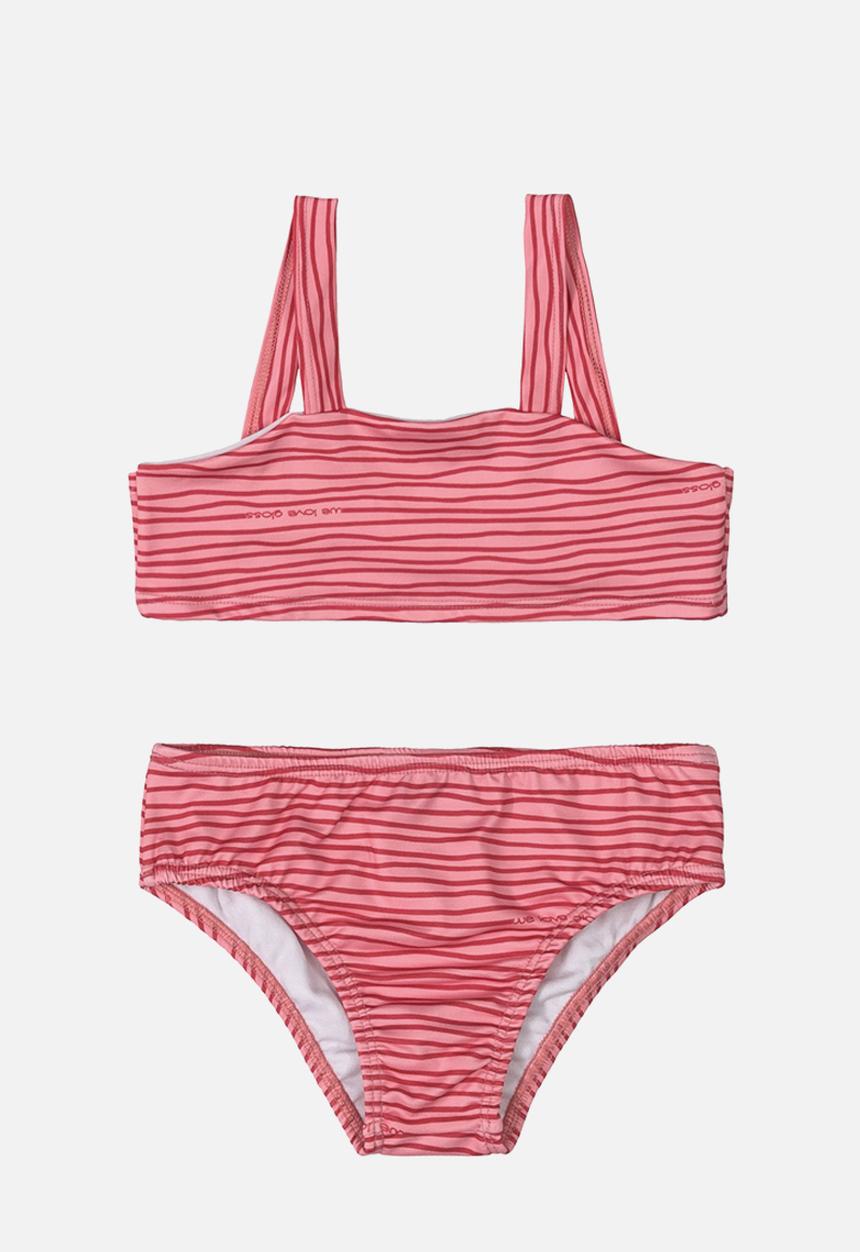 Gloss - Stripe 2 piece bikini set - light red