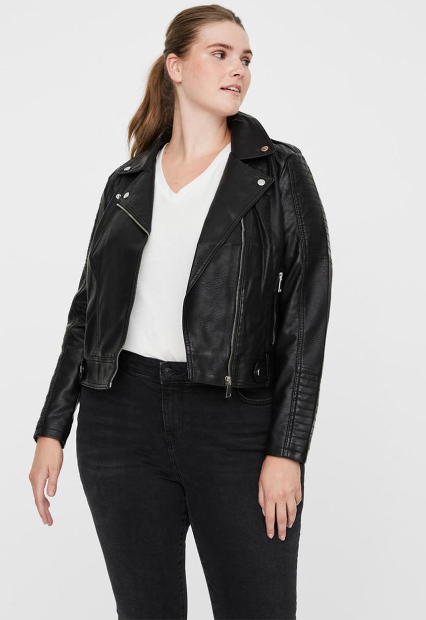 Vero Moda - Curve kerriultra short coated jacket - black
