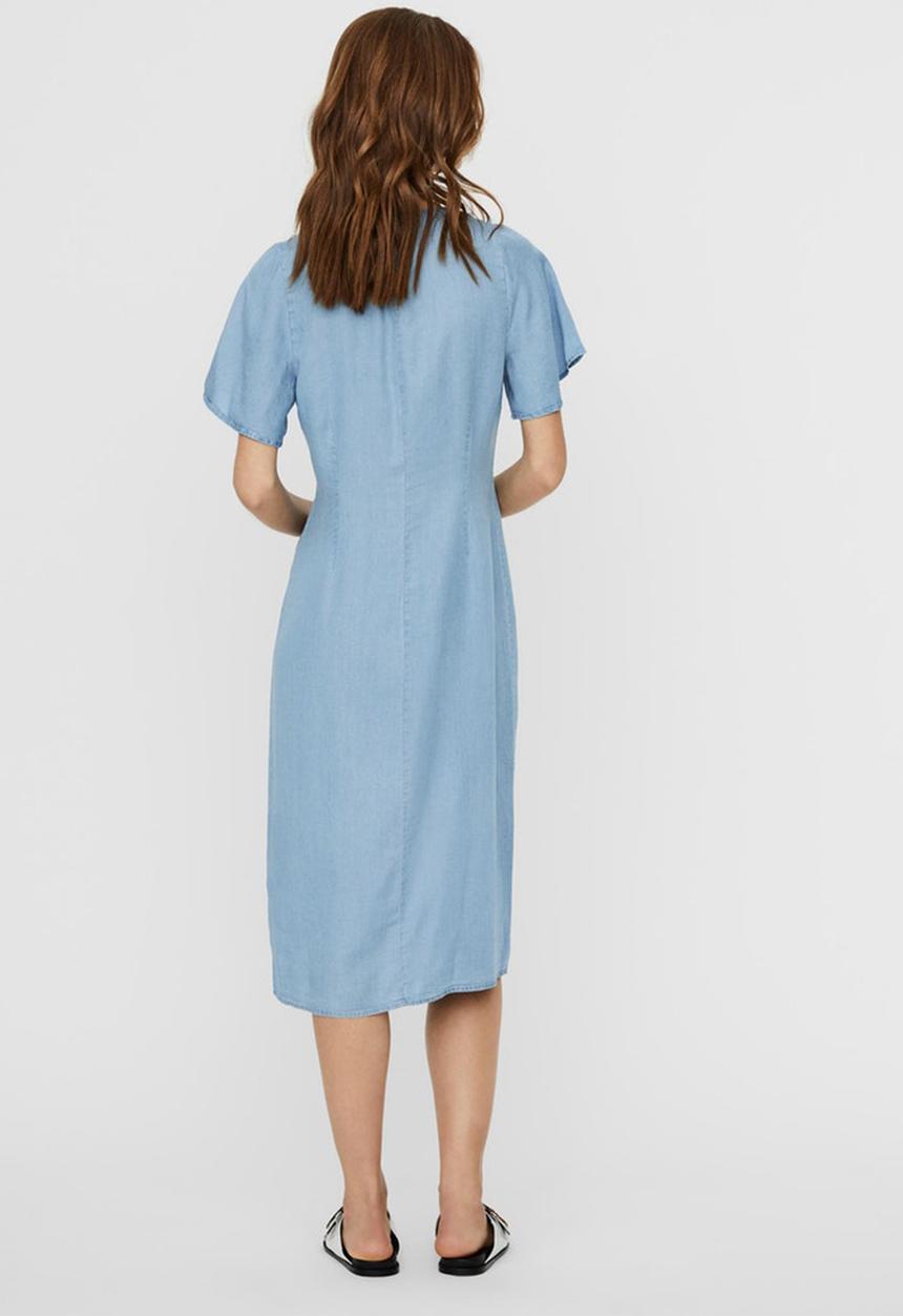 Vero Moda - Viviana short sleeve calf dress - light blue 