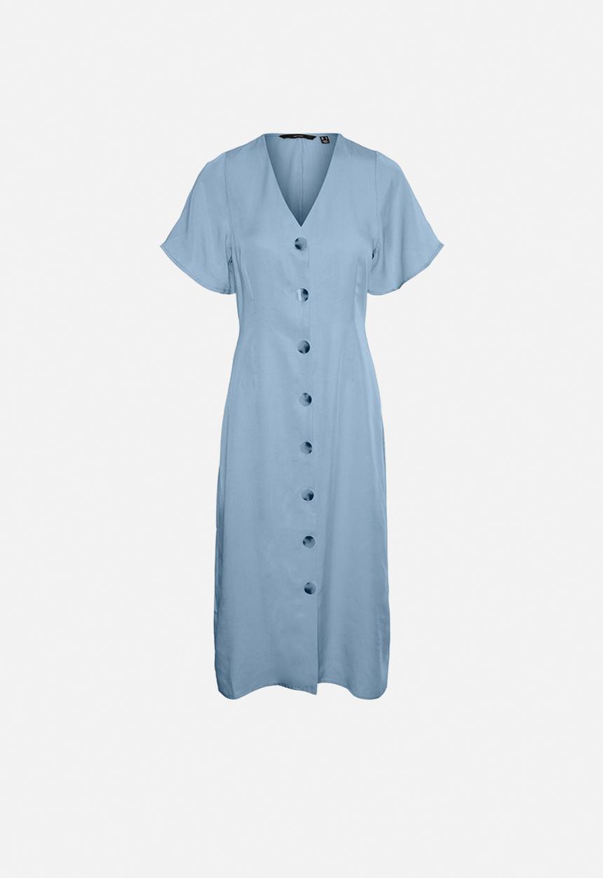 Vero Moda - Viviana short sleeve calf dress - light blue 