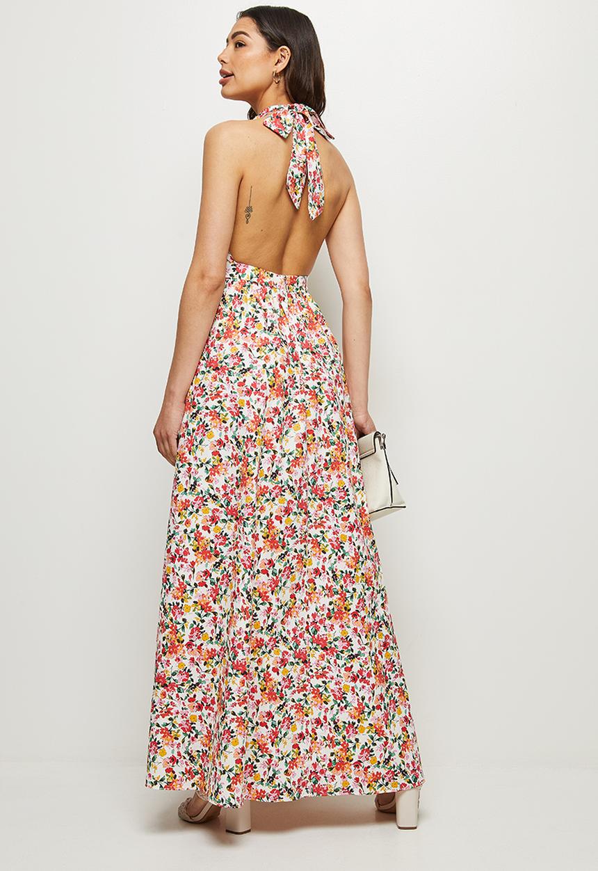MILLA - Open back halter maxi dress - multi 