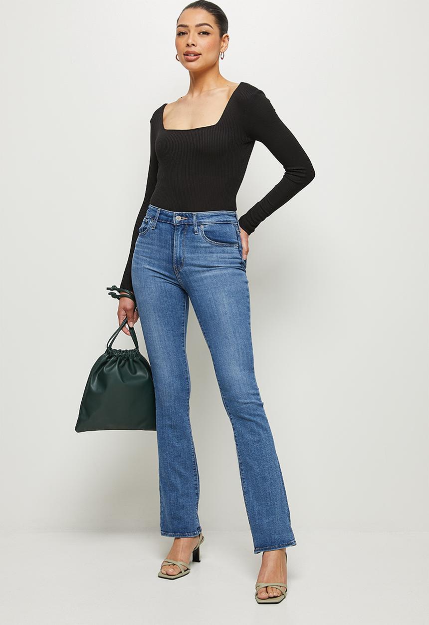 MILLA - Square neck tie bodysuit - black