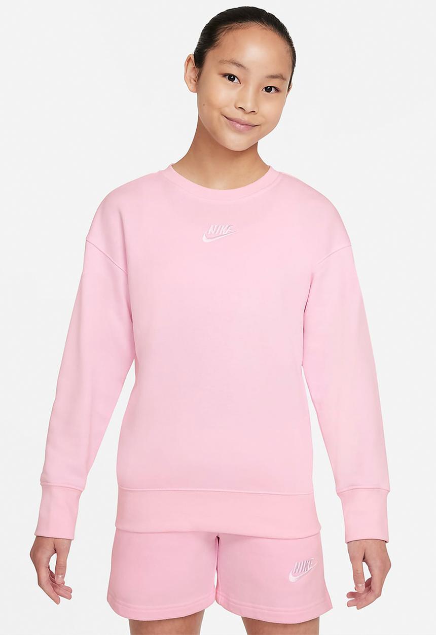 Nike - G nsw club flc bf crew lbr - pink foam /white