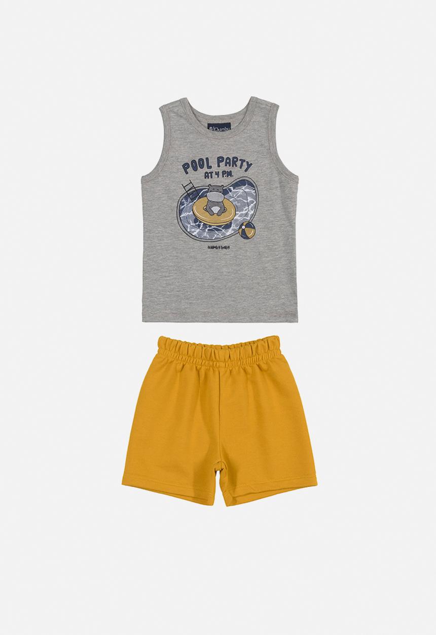 Quimby - Pool party tank top & shorts set - grey