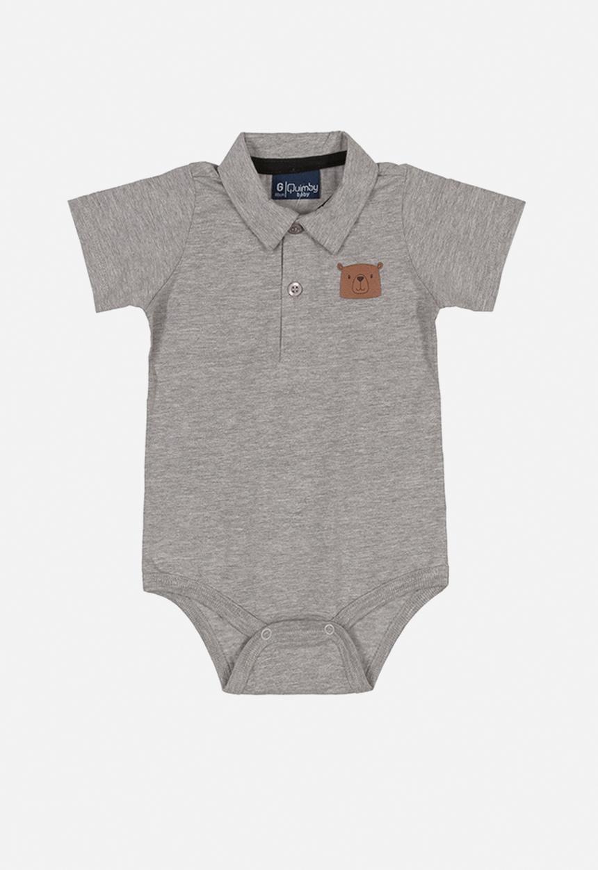 Quimby - Baby boys polo bodysuit - grey