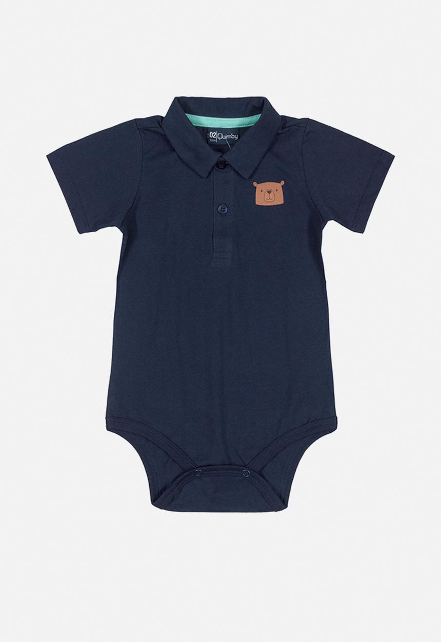 Quimby - Baby boys polo bodysuit - dark blue