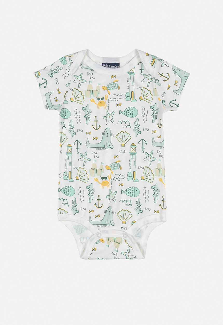 Quimby - Baby boys aop bodysuit - off white