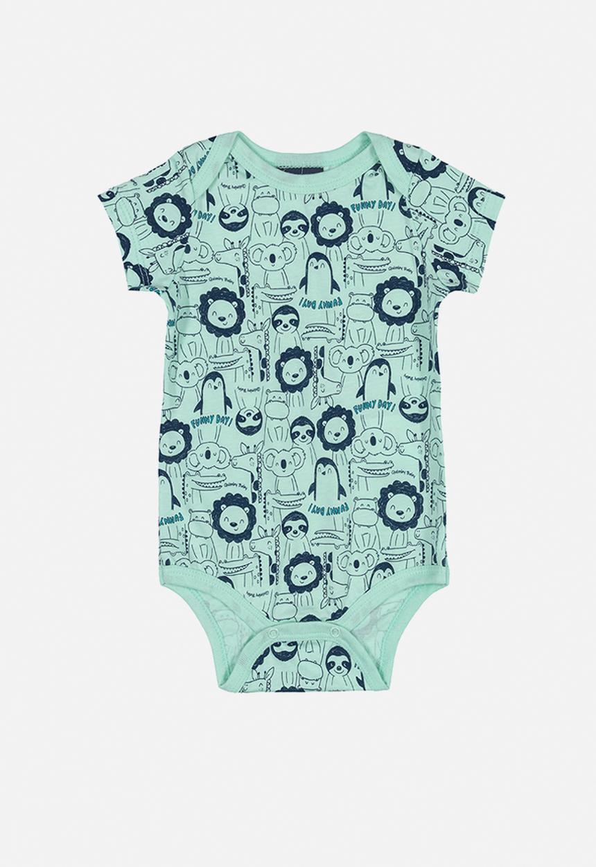 Quimby - Baby boys aop bodysuit - green