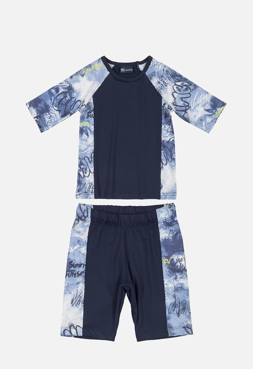 Quimby - T-shirt & bermuda swimset - dark blue
