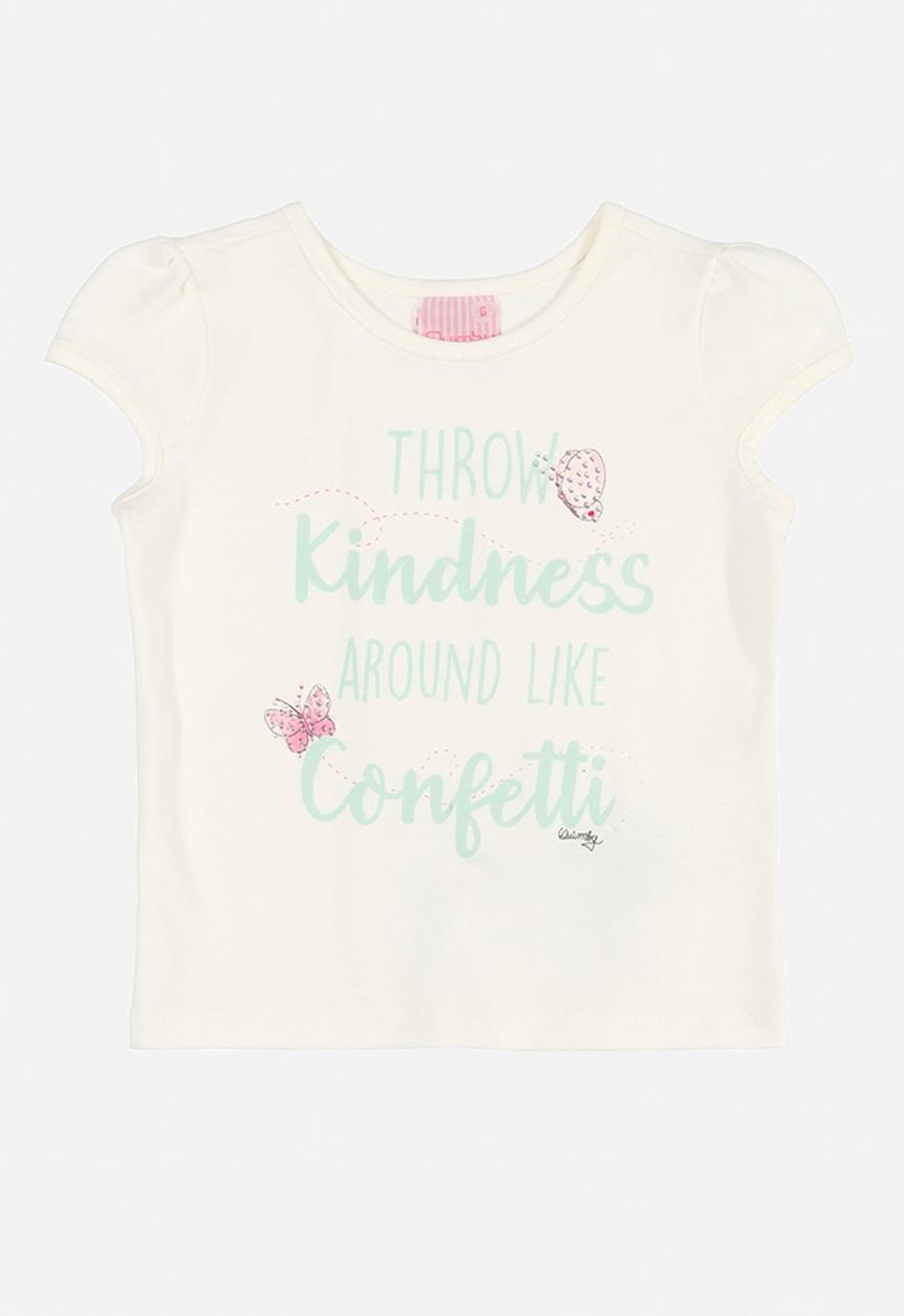 Quimby - Kindness tee & skirt set - off white & green 