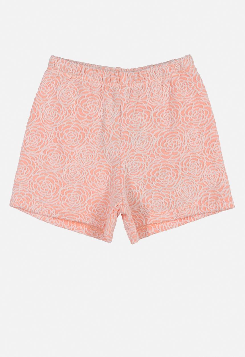 Quimby - Baby printed tee & shorts set - off white & pink