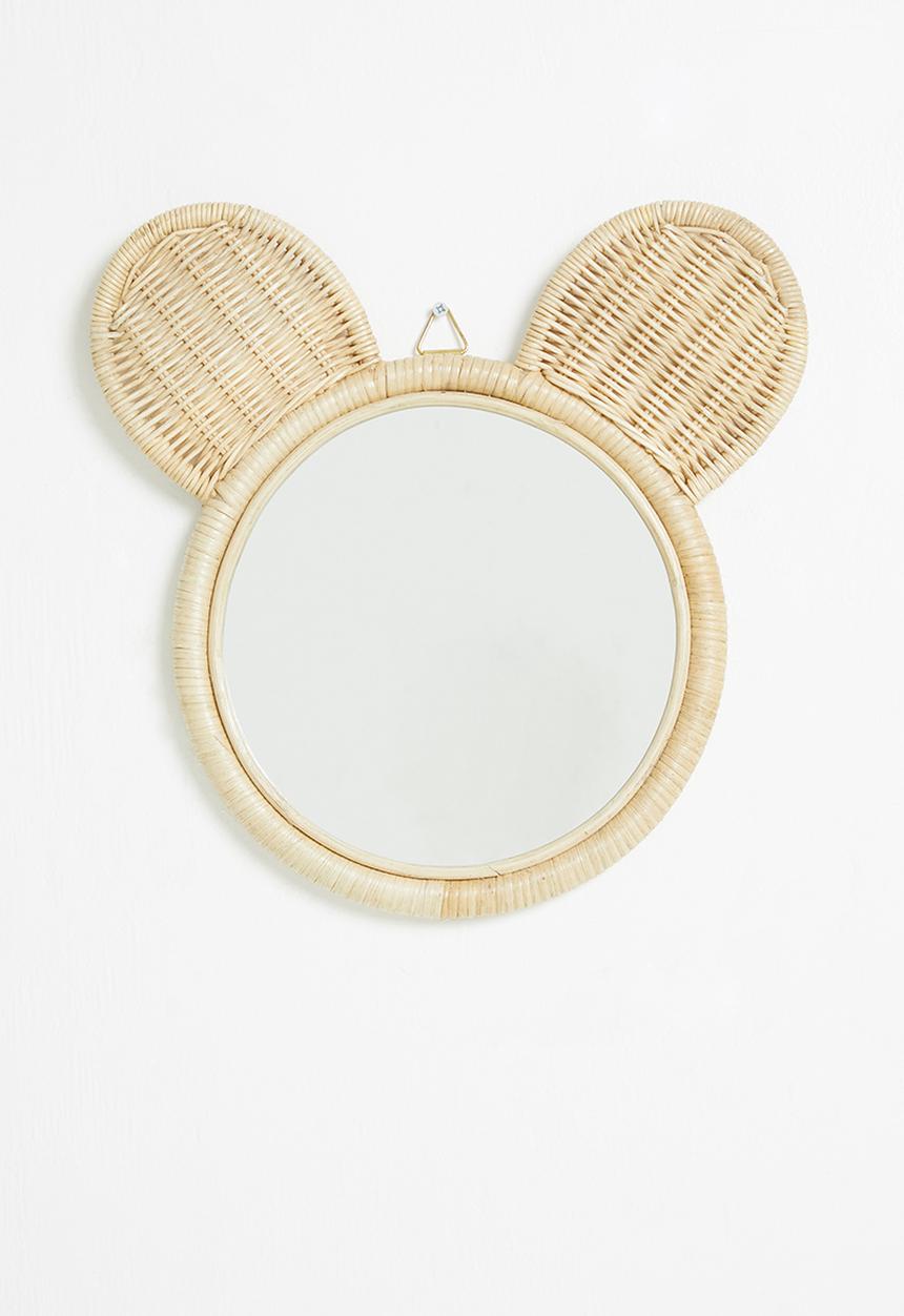 Sixth Floor - Rattan bear mirror - natural