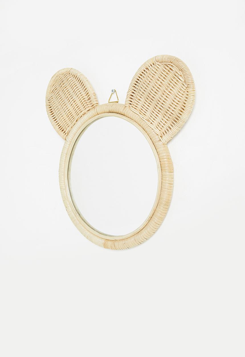 Sixth Floor - Rattan bear mirror - natural