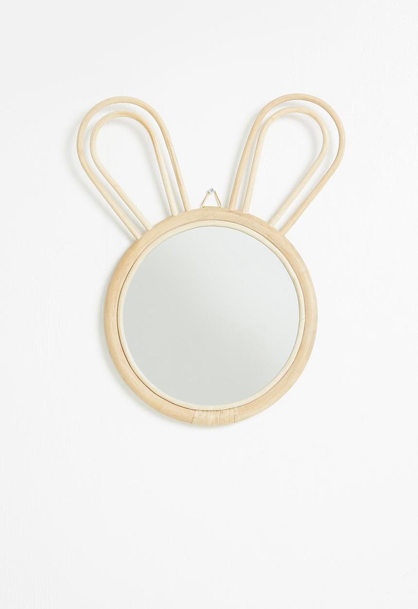 Sixth Floor - Rattan bunny mirror - natural