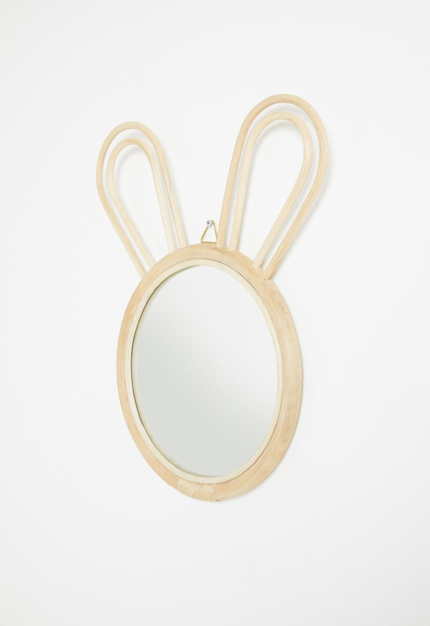 Sixth Floor - Rattan bunny mirror - natural