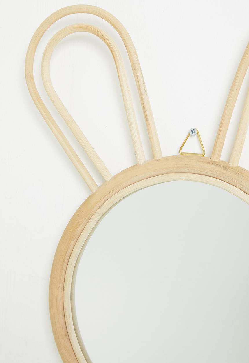 Sixth Floor - Rattan bunny mirror - natural