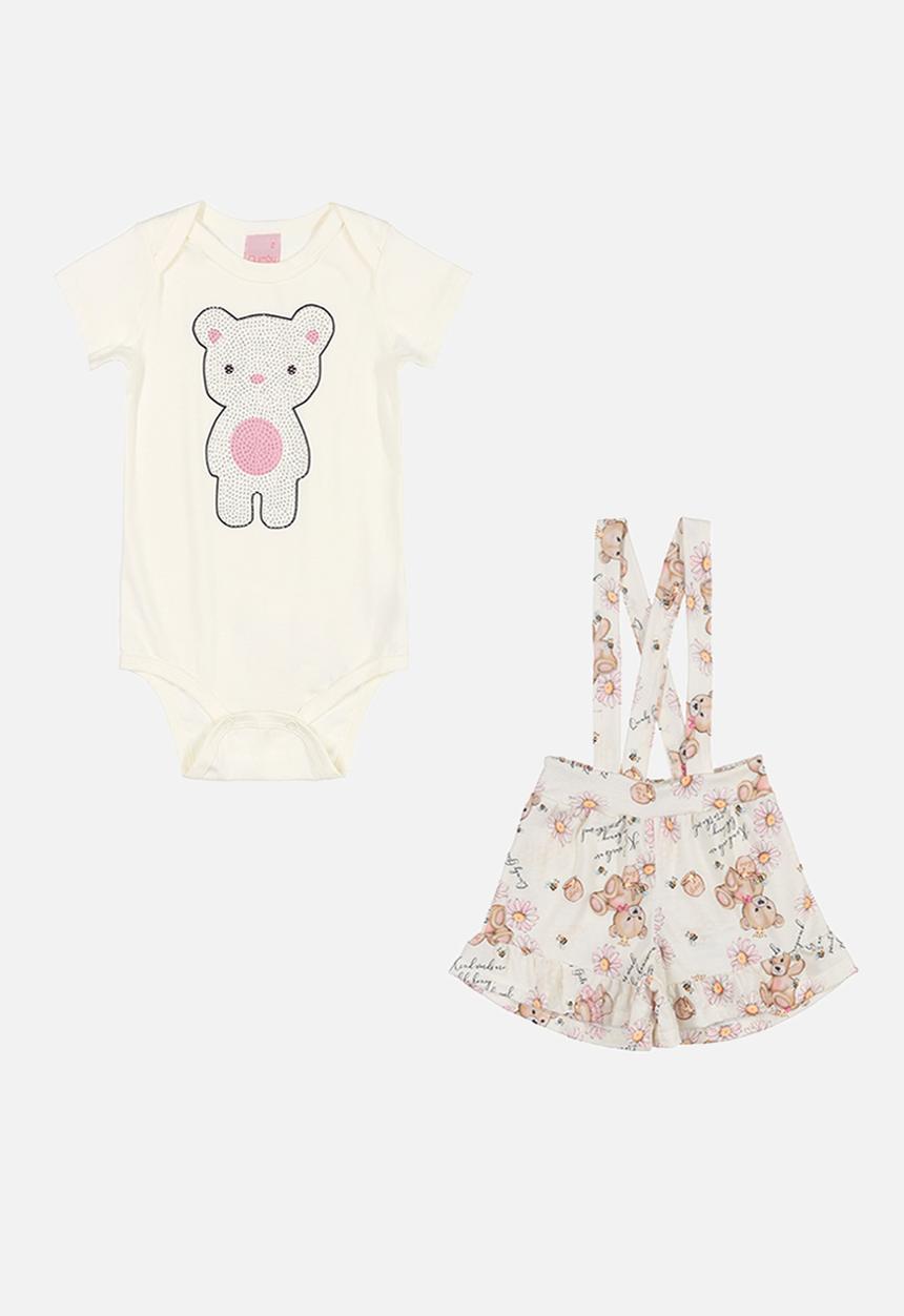 Quimby - Baby bodysuit & pinafore set - off white