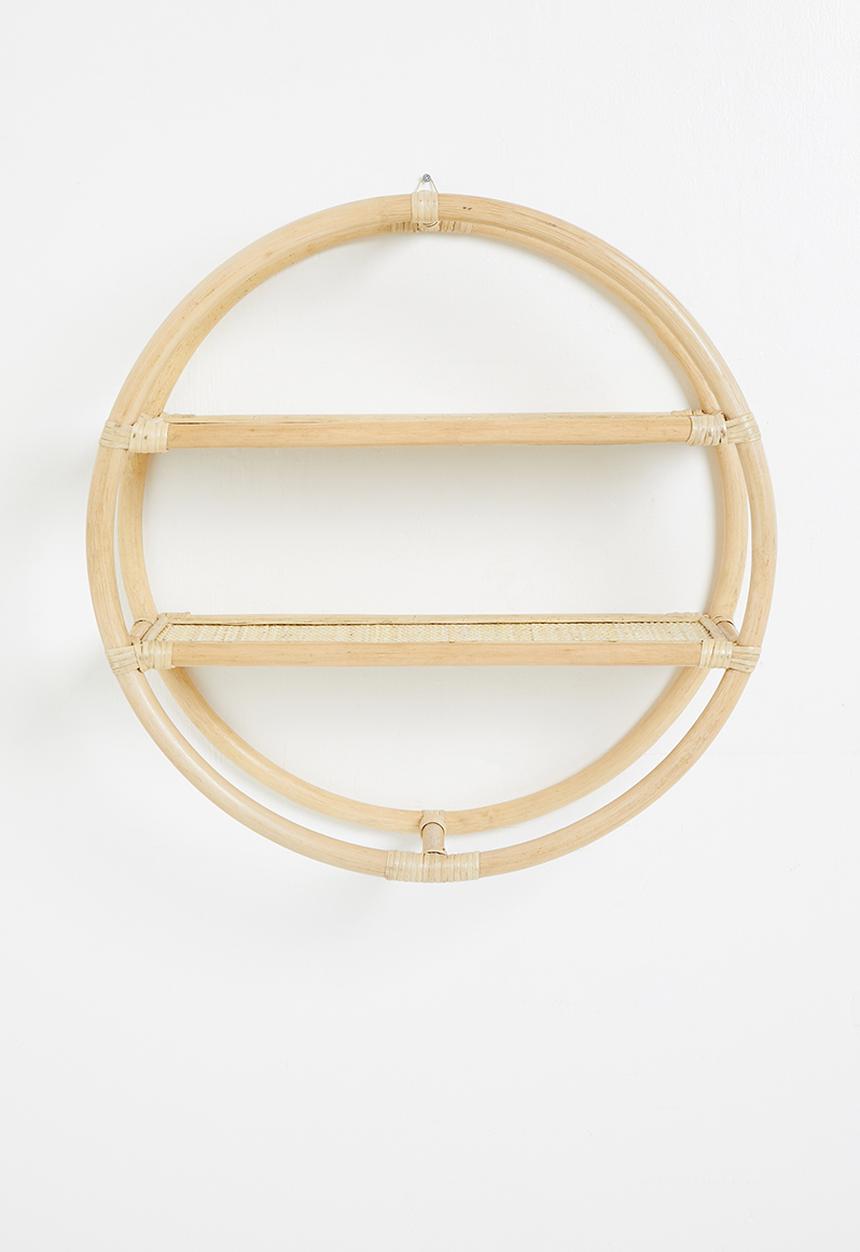 Sixth Floor - Talia rattan round shelf - natural