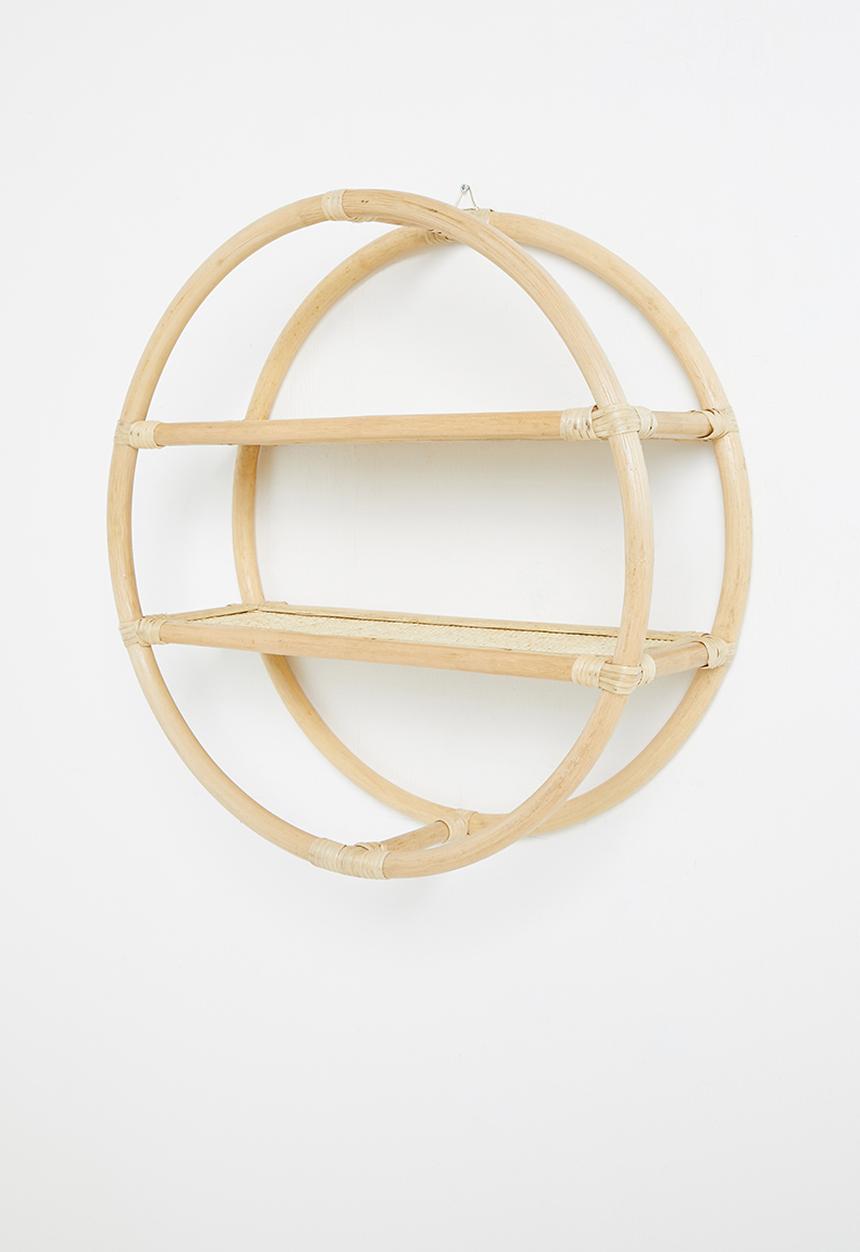Sixth Floor - Talia rattan round shelf - natural