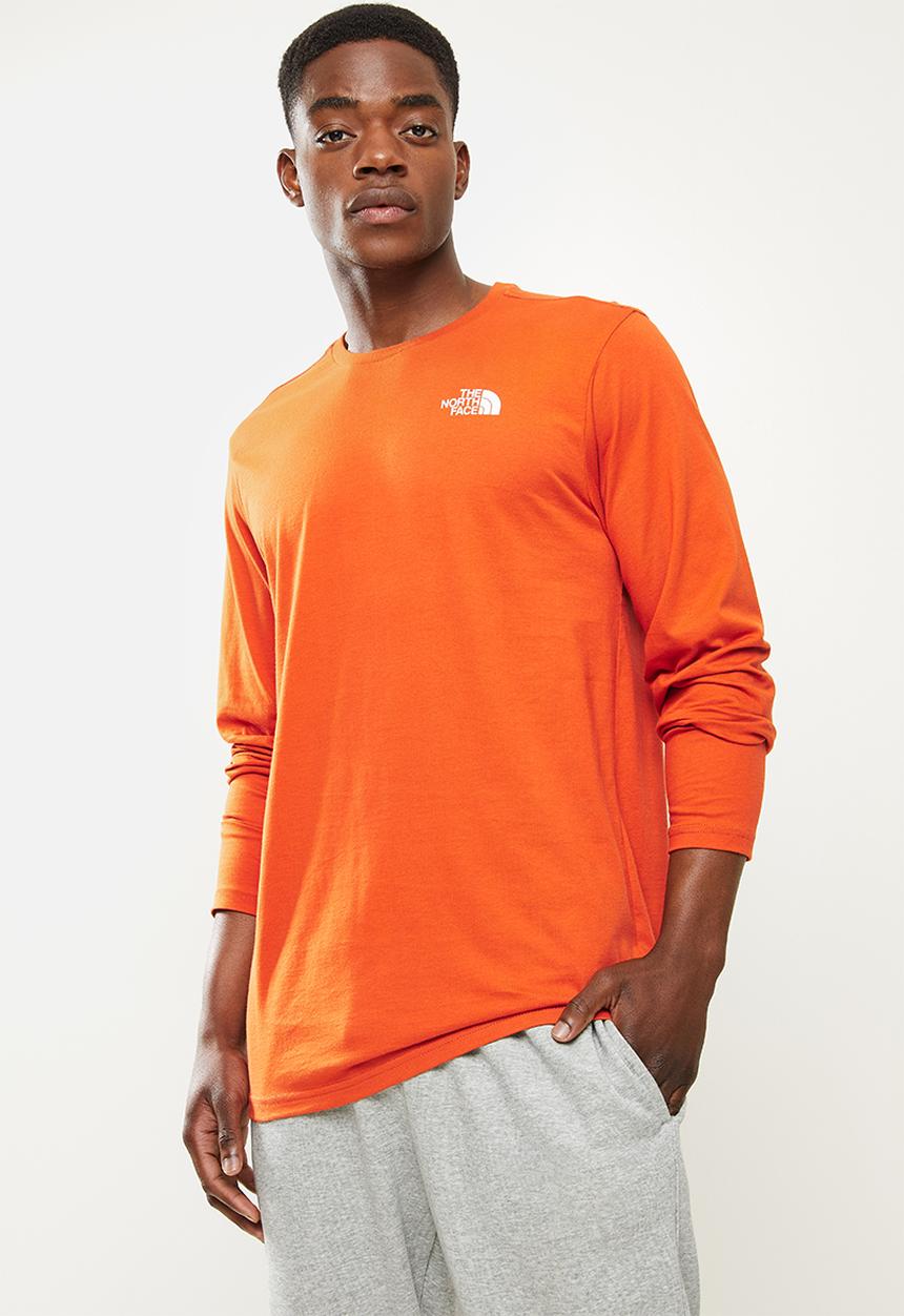 The North Face - Long sleeve red box tee - burnt orange