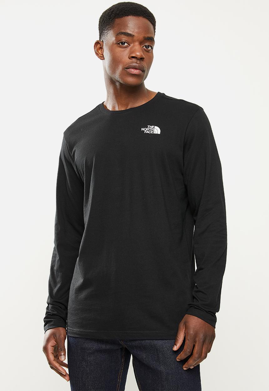 The North Face - Long sleeve red box tee - black