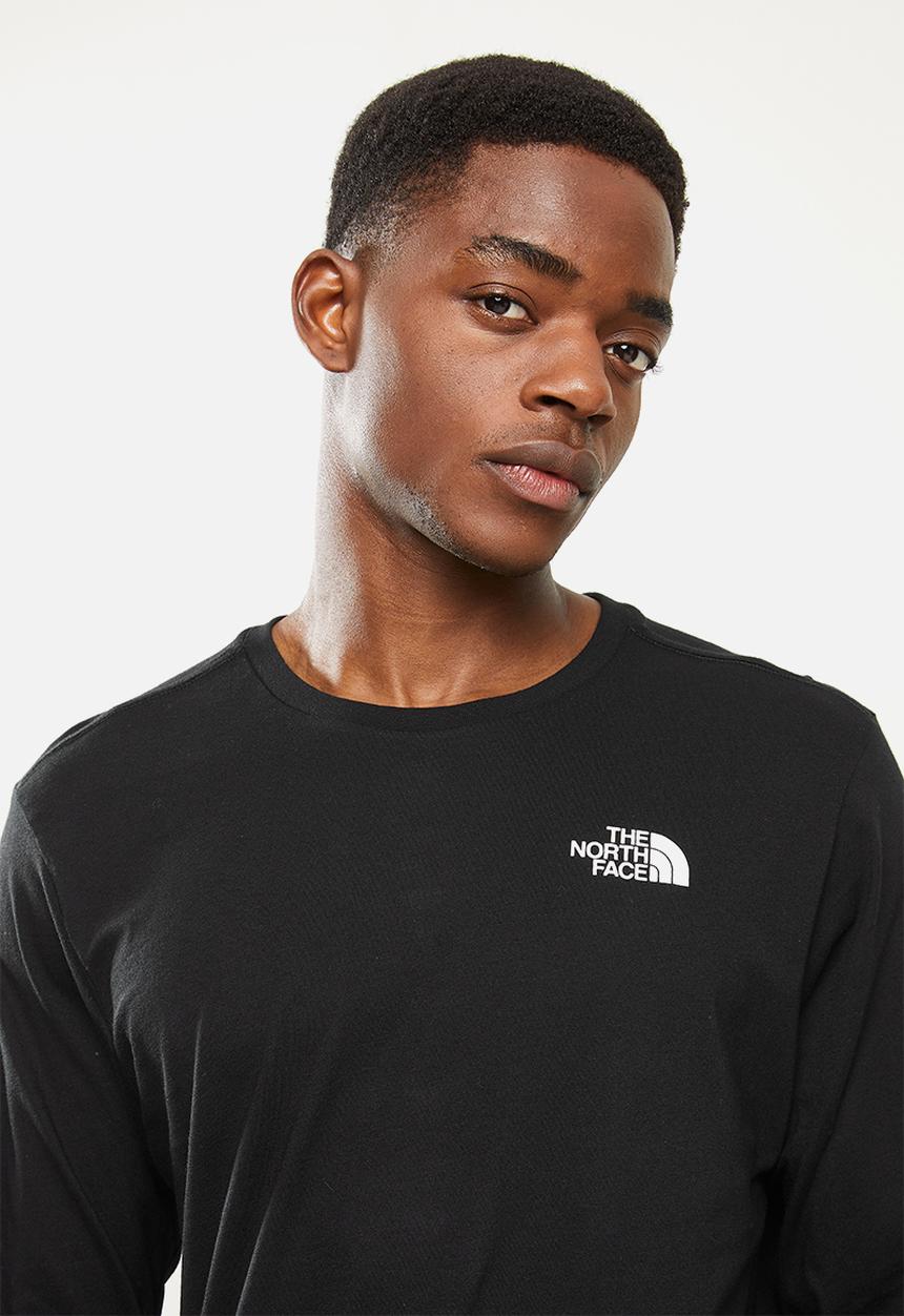 The North Face - Long sleeve red box tee - black