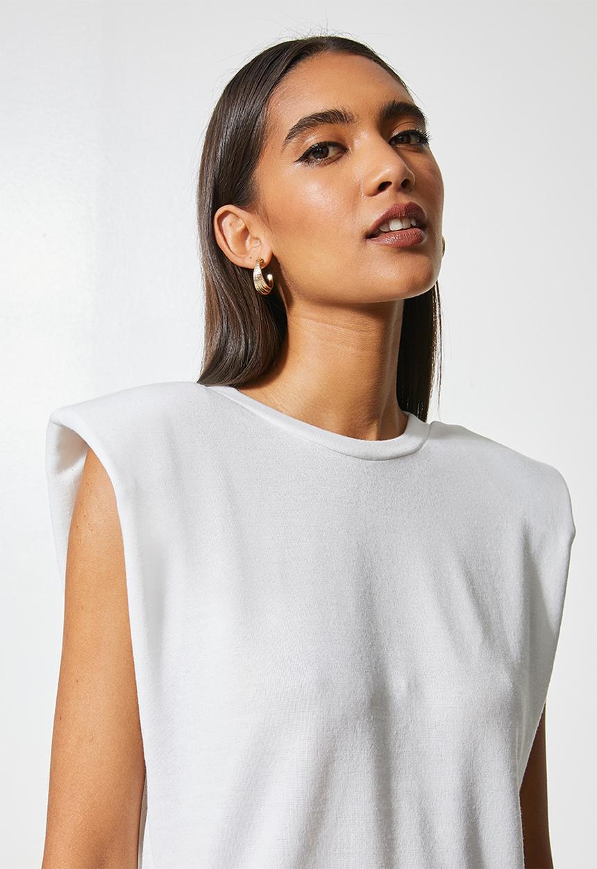 VELVET - Soft touch muscle tee - off white 