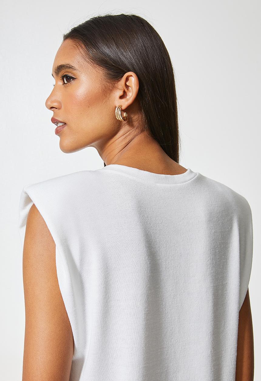 VELVET - Soft touch muscle tee - off white 