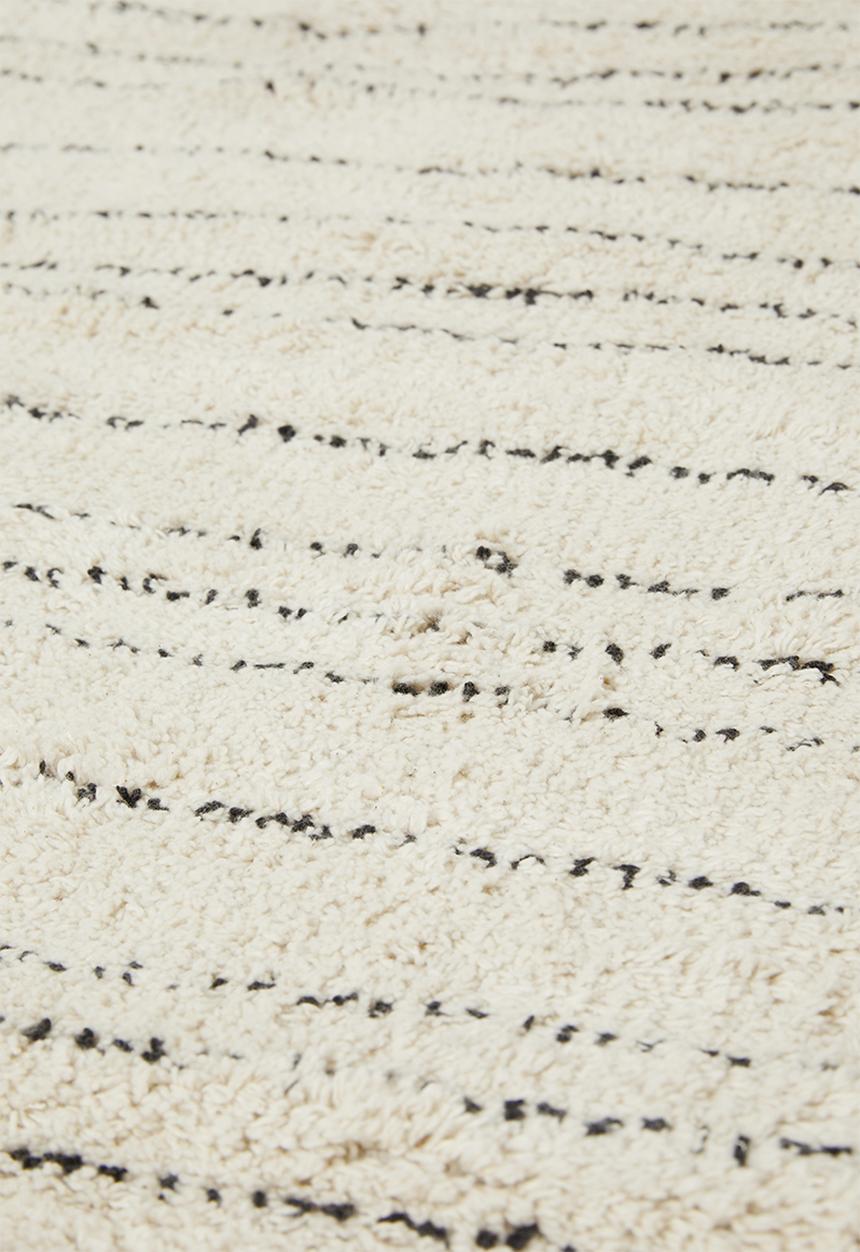 Sixth Floor - Striped cotton tufted bath mat - black