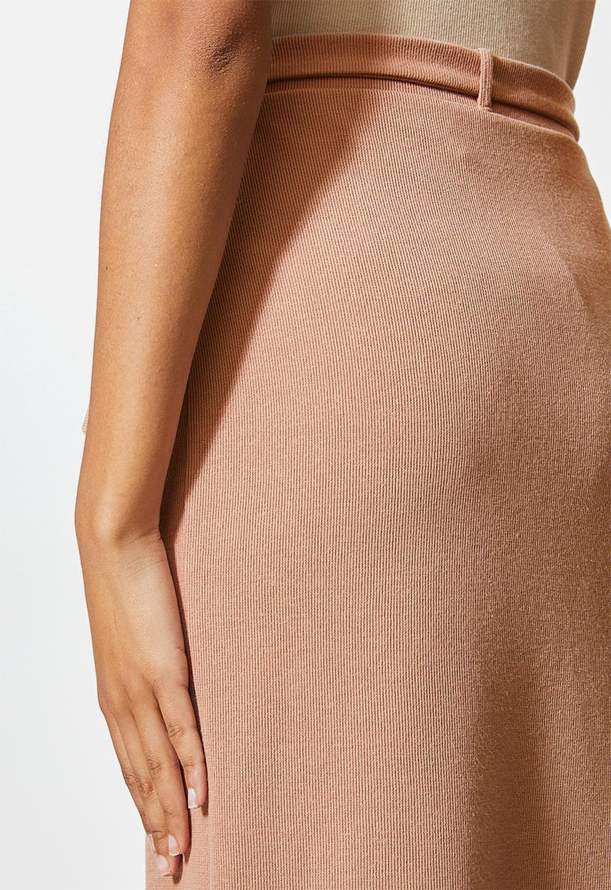 VELVET - Wrap slim knit skirt - neutral 