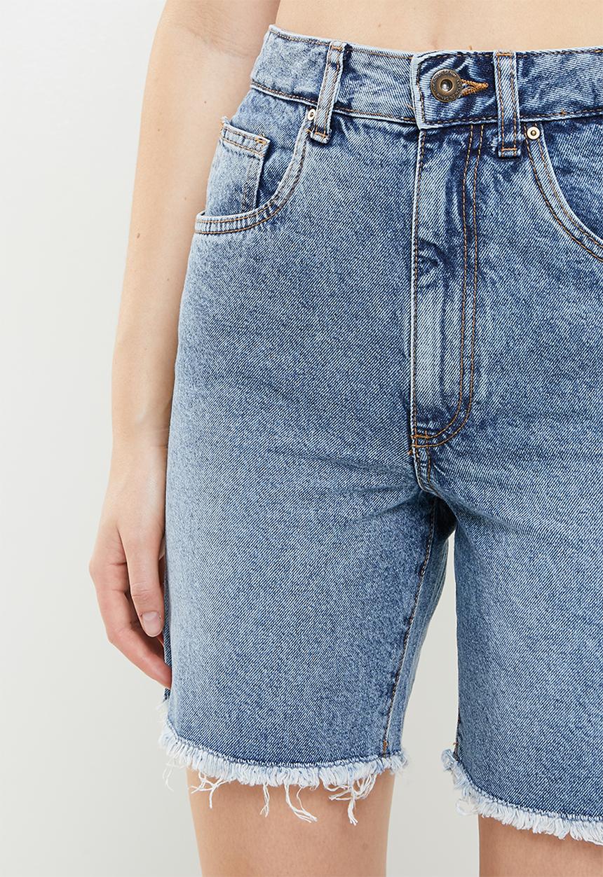 Cotton On - Straight denim bermuda short - blue