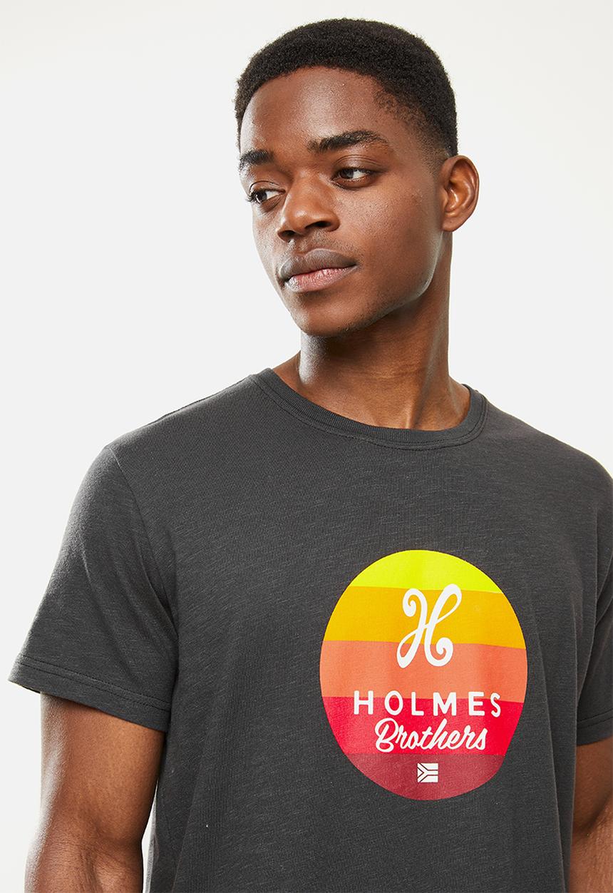 Holmes Bro's - Rainbow circle short sleeve tee - charcoal