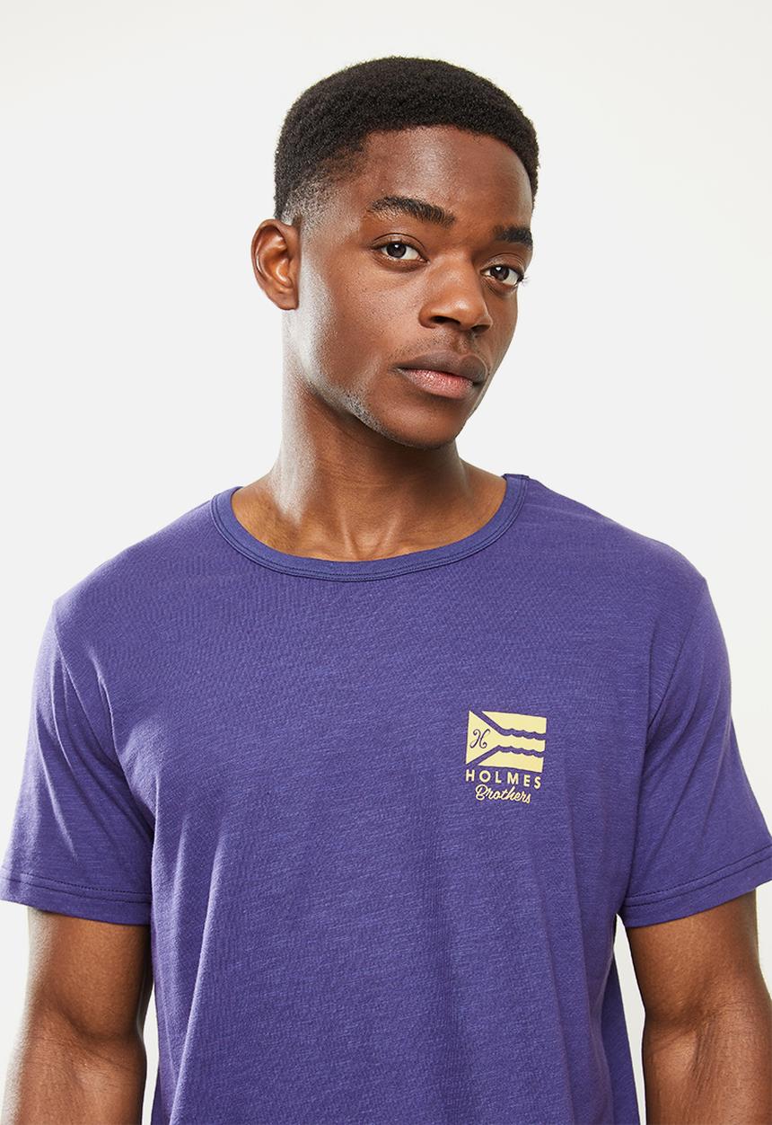 Holmes Bro's - Beach flag basic short sleeve tee - blue