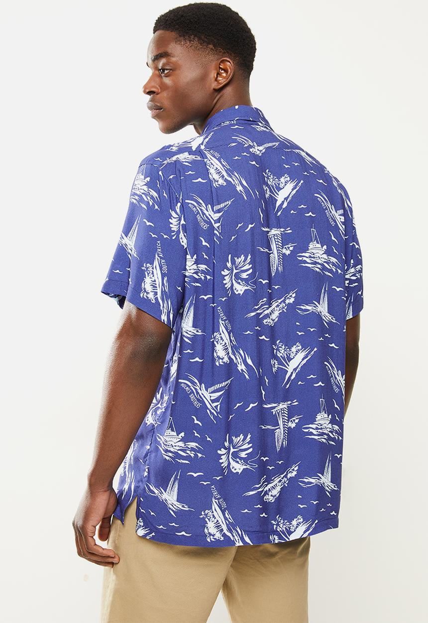 Holmes Bro's - Island short sleeve shirt - navy